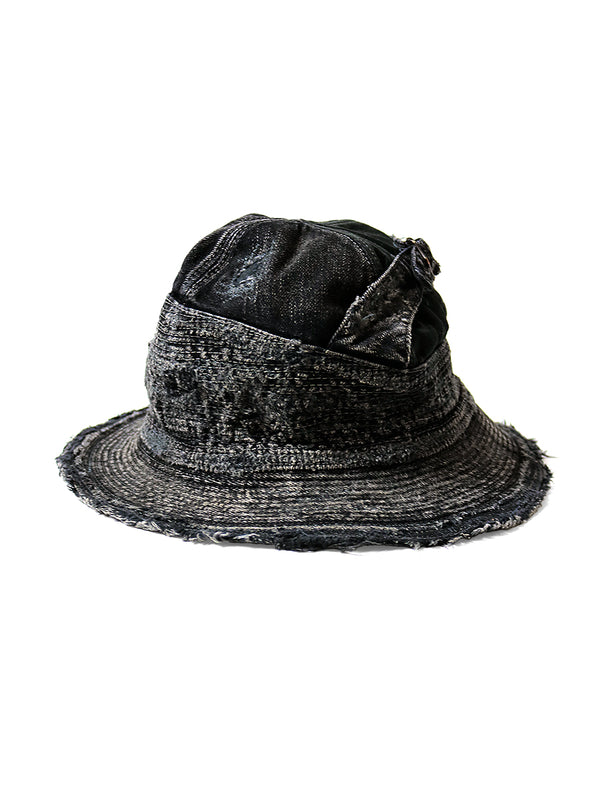 Kapital 11.5oz Black x Black Denim The Old Man and the Sea HAT (Crash Remake) Cap