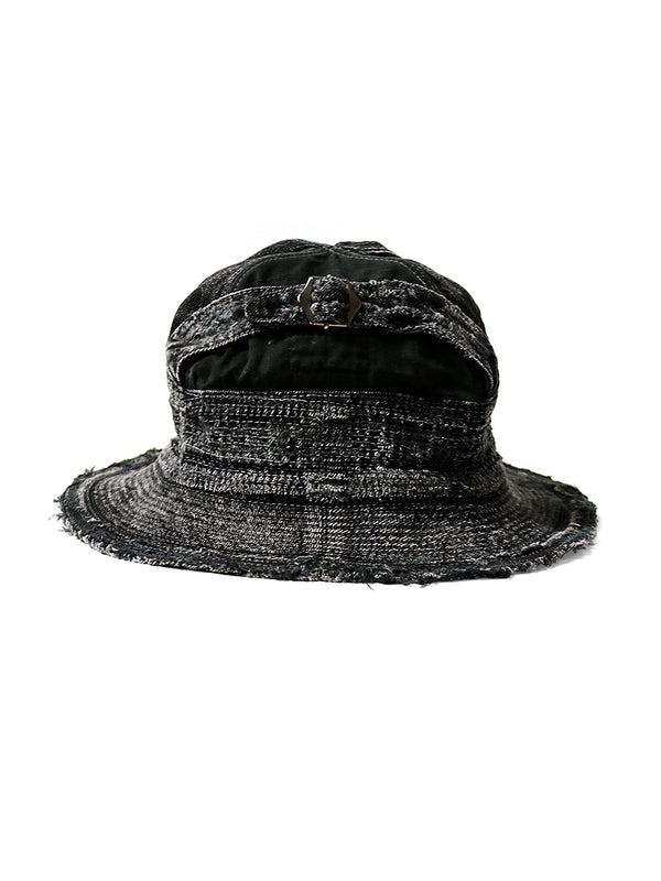 Kapital 11.5oz Black x Black Denim The Old Man and the Sea HAT (Crash Remake) Cap