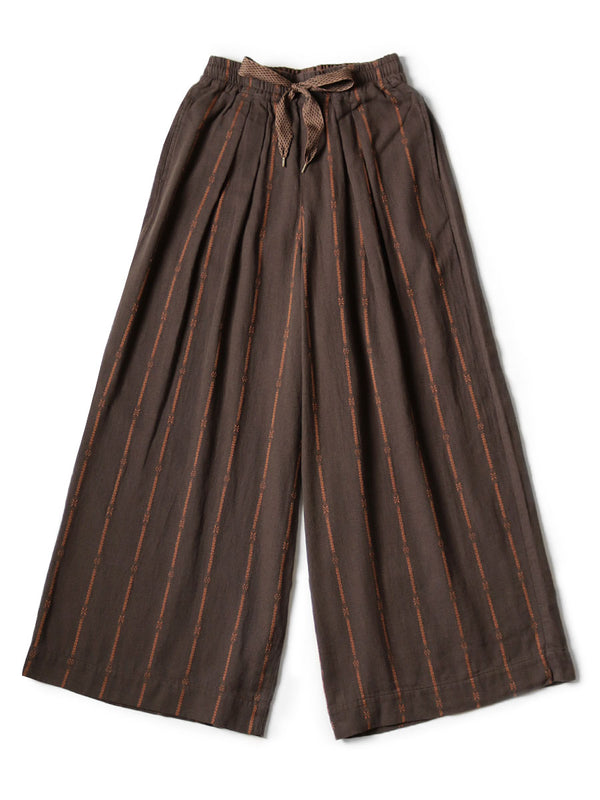 Kapital Cotton Linen Siamese Stripe Rude Baggy Pants