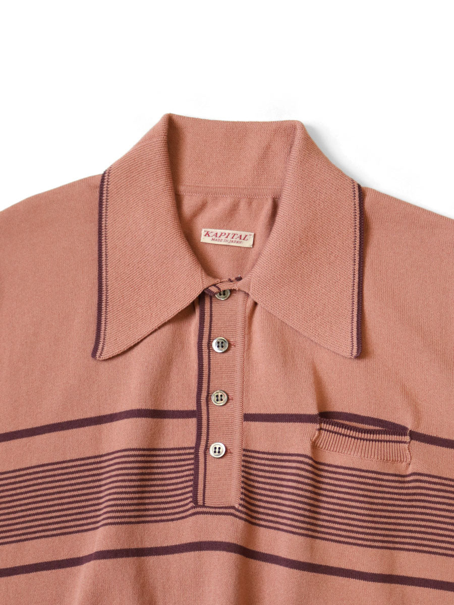Kapital 14G Cotton Knit Striped Carol Polo Shirt – HARUYAMA