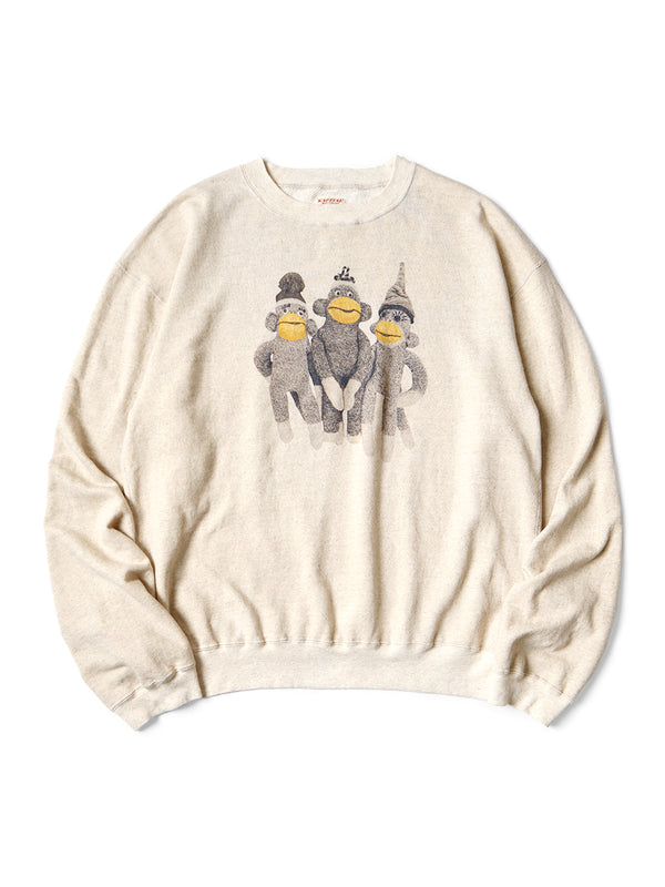Kapital Linen gauze fleece crew sweatshirt (monkey amigo pt) sweater