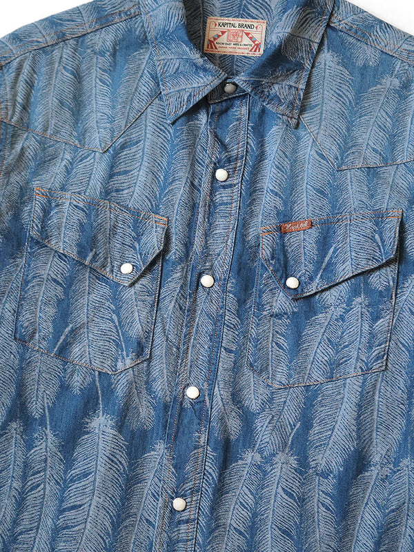 Kapital 5oz Magpie Denim Western Shirt (long sleeve)(Time Sale)