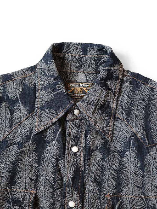 Kapital 5oz Magpie Denim Husky Western Shirt (long sleeve) (Time Sale)