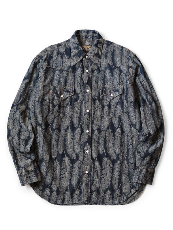 Kapital 5oz Magpie Denim Husky Western Shirt (long sleeve) (Time Sale)