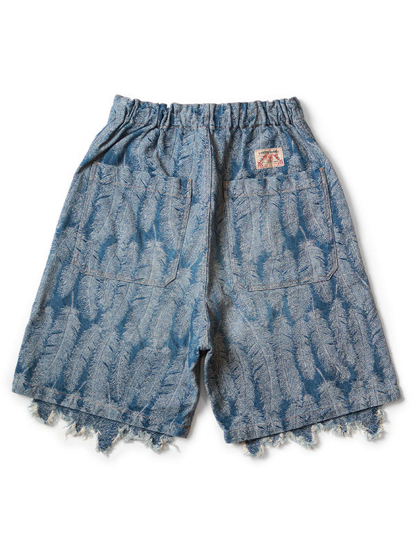 Kapital 12oz Magpie Denim W Knee Easy feather Shorts pants (Time Sale)