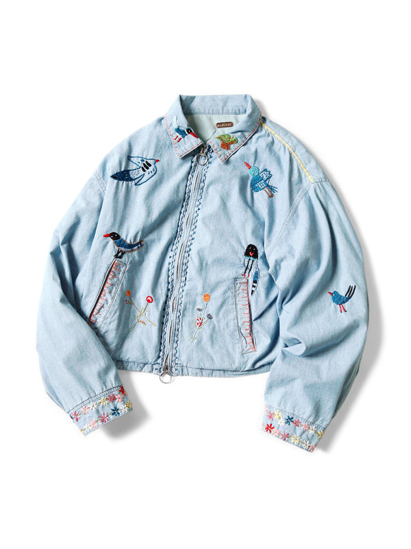 Kapital Chambray Drizzler Jacket (Magpie Embroidery)