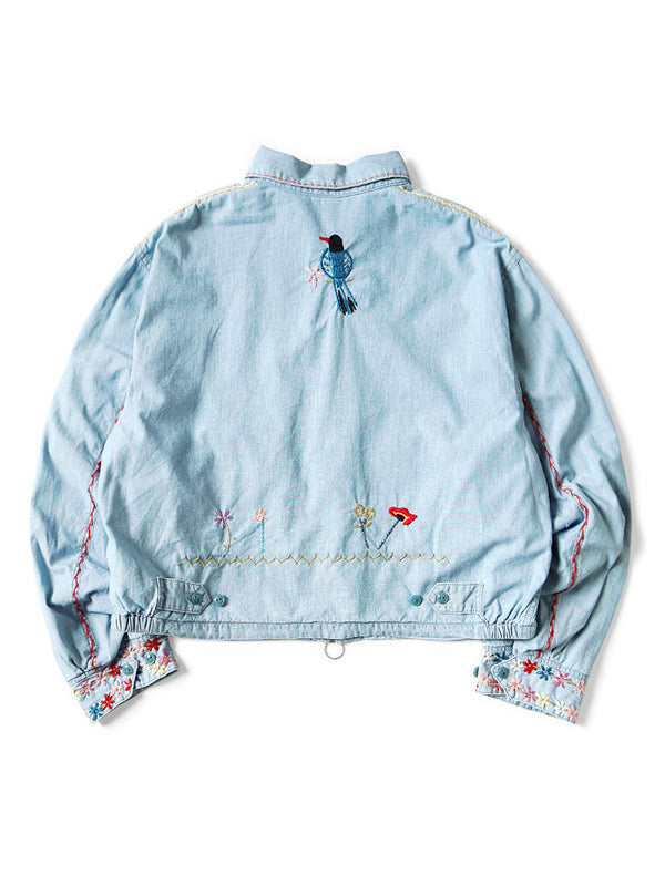 Kapital Chambray Drizzler Jacket (Magpie Embroidery)