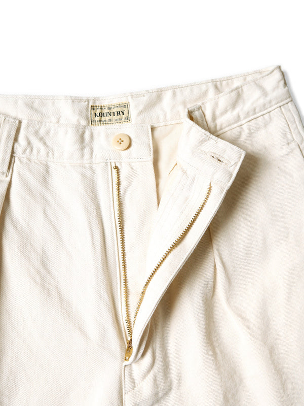 Kapital 10oz White Denim Shorts (Hütteri Make) Pants