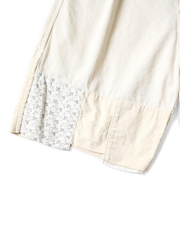 Kapital 10oz White Denim Shorts (Hütteri Make) Pants