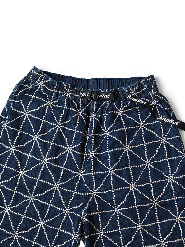 Kapital 8oz Denim FOLK-DOJO Embroidered Easy Short Pants