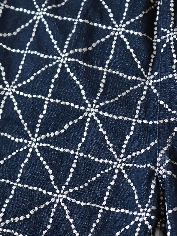 Kapital 8oz Denim FOLK-DOJO Embroidered Easy Short Pants