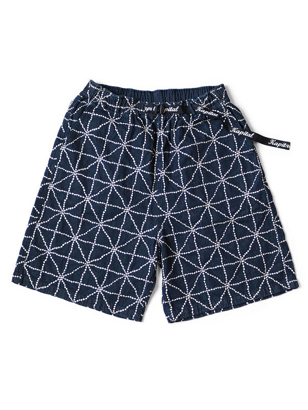 Kapital 8oz Denim FOLK-DOJO Embroidered Easy Short Pants
