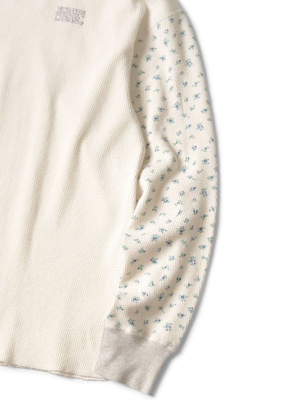 Kapital Waffle Jersey Small Flower Print 2-Tone Long-Sleeve T-Shirt (KAPITAL Embroidery)