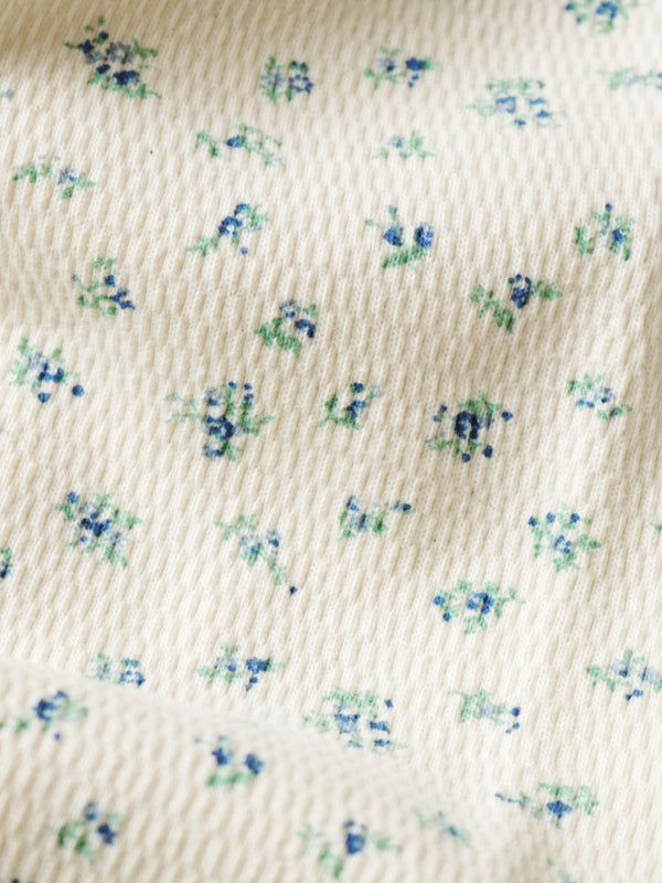 Kapital Waffle Jersey Small Flower Print 2-Tone Long-Sleeve T-Shirt (KAPITAL Embroidery)