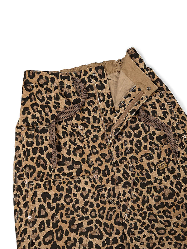 Kapital Cotton Herringbone Leopard Print W Knee Easy Baggy Pants