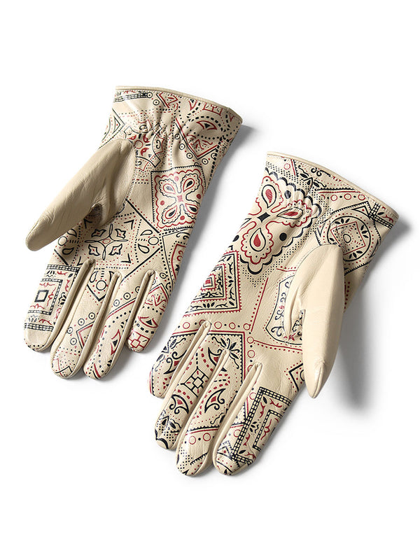 Kapital Leather Cookie Bandana Gloves