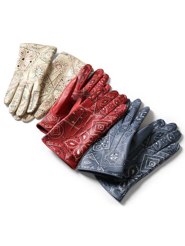 Kapital Leather Cookie Bandana Gloves