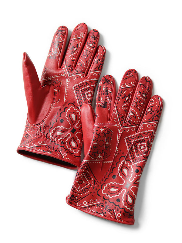 Kapital Leather Cookie Bandana Gloves