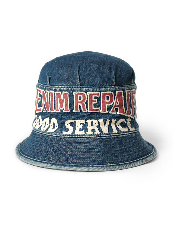 Kapital Vintage Logo Print Denim Hat Cap