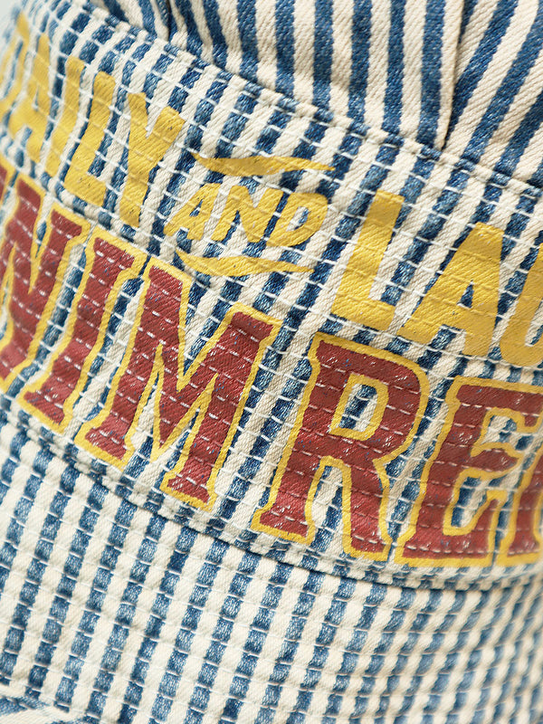 Kapital Vintage Logo Print Hickory Denim Hat Cap