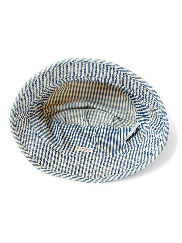 Kapital Vintage Logo Print Hickory Denim Hat Cap