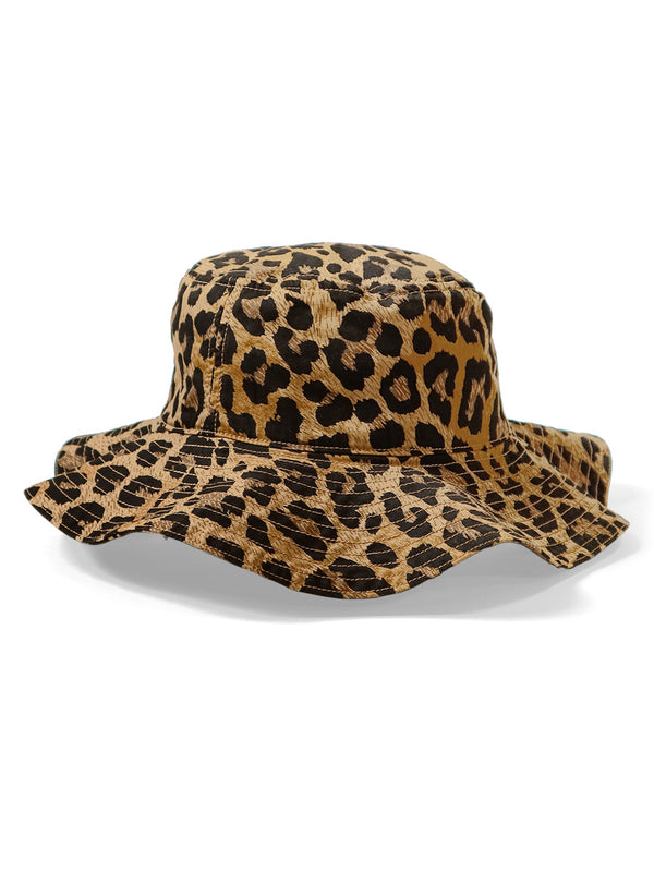 Kapital Cotton Herringbone Leopard Pattern Bucket Tulip HAT cap