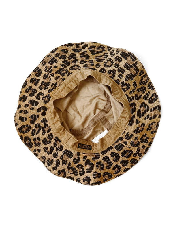 Kapital Cotton Herringbone Leopard Pattern Bucket Tulip HAT cap