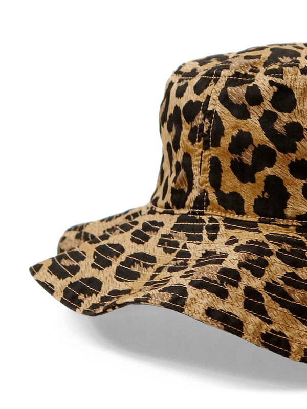 Kapital Cotton Herringbone Leopard Pattern Bucket Tulip HAT cap