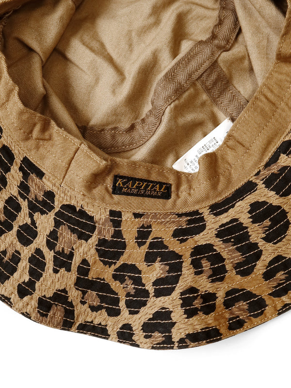 Kapital Cotton Herringbone Leopard Pattern Bucket Tulip HAT cap