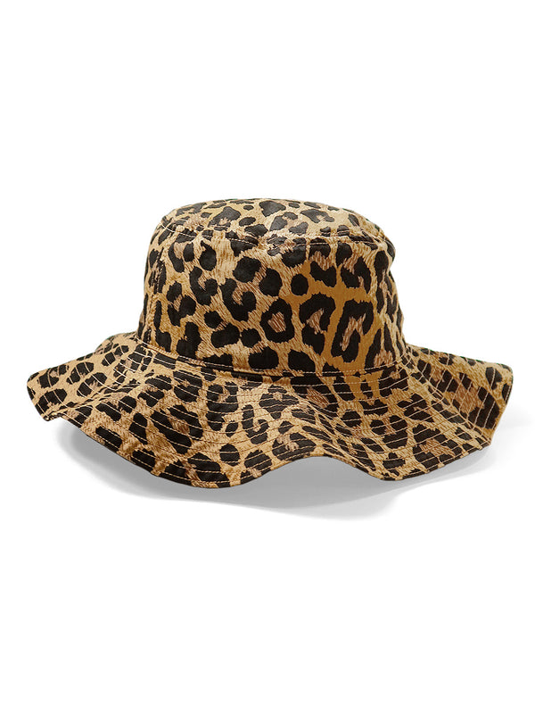 Kapital Cotton Herringbone Leopard Pattern Bucket Tulip HAT cap