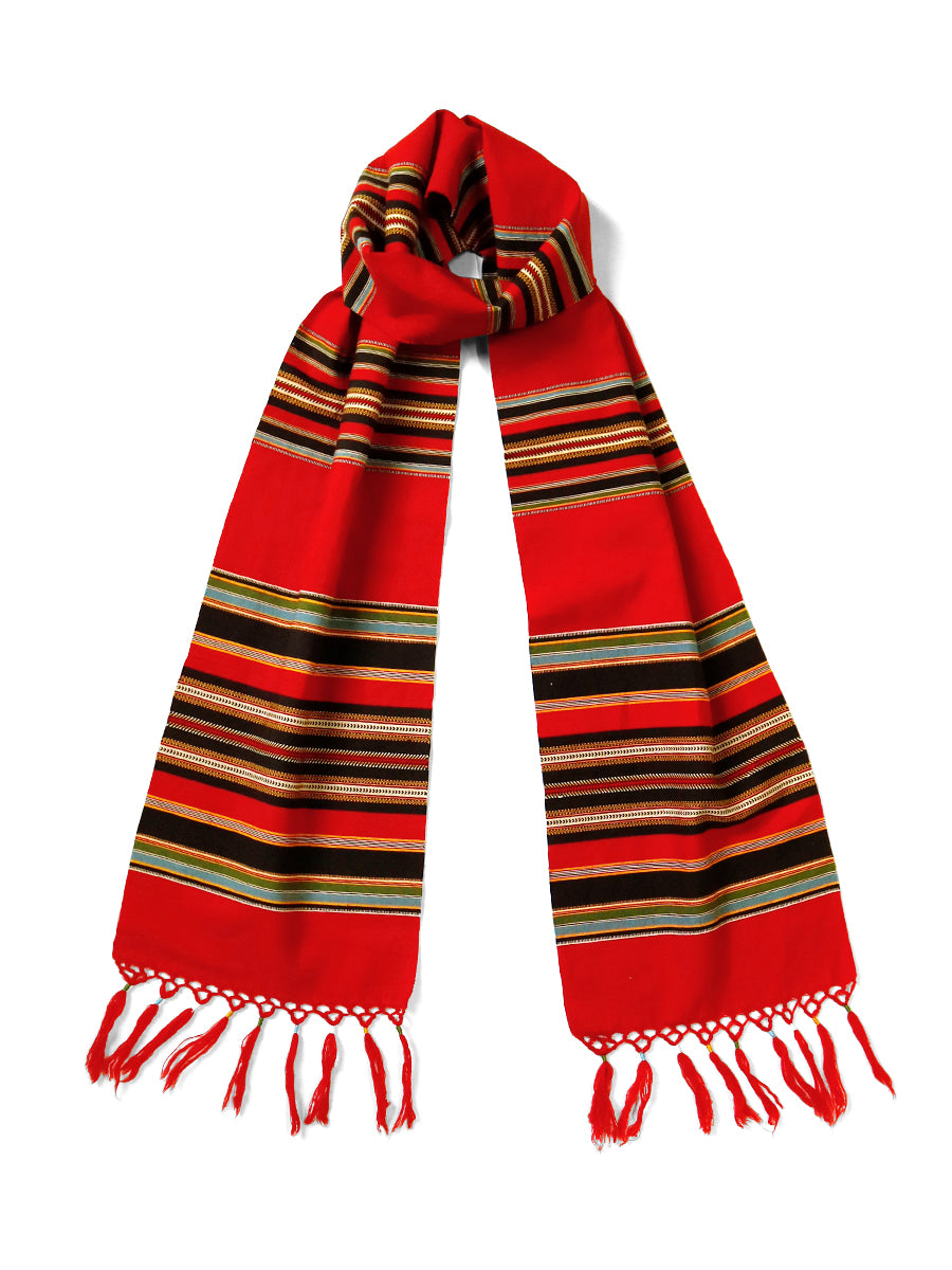 ESPIÉ 2024 Red Scarf Fringes Muffler Made in Italy