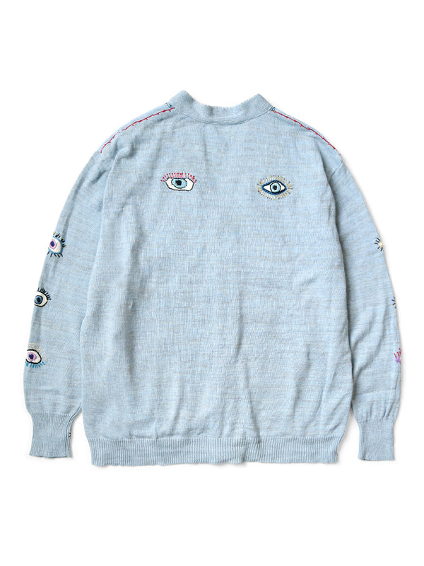 Kapital knit x chambray cardigan (SPEAKEASY embroidery)