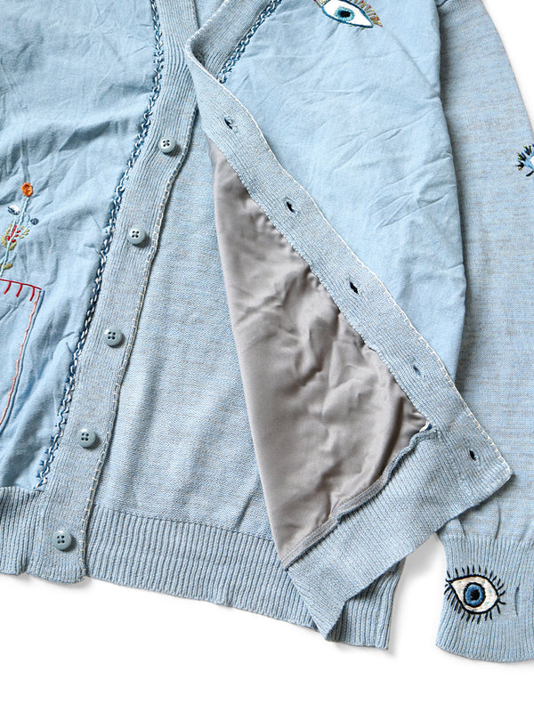 Kapital knit x chambray cardigan (SPEAKEASY embroidery)