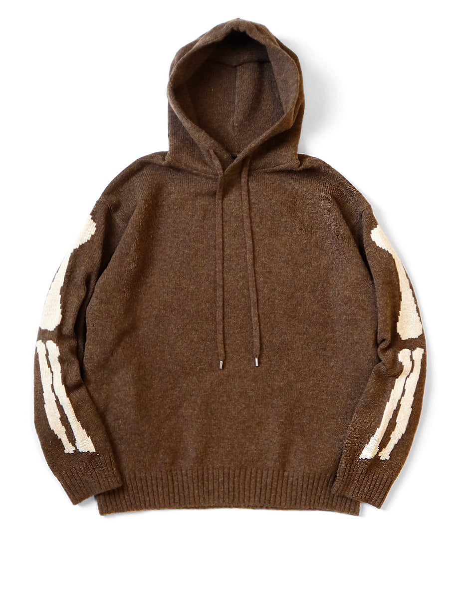 Misty - Women's Wool Knit Hooded Zip up Sweater in Light Natural
