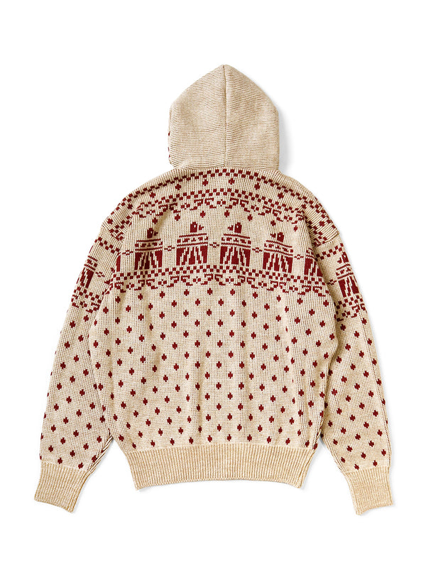 Kapital 5G jacquard knit hooded sweater (Santo Domingo)