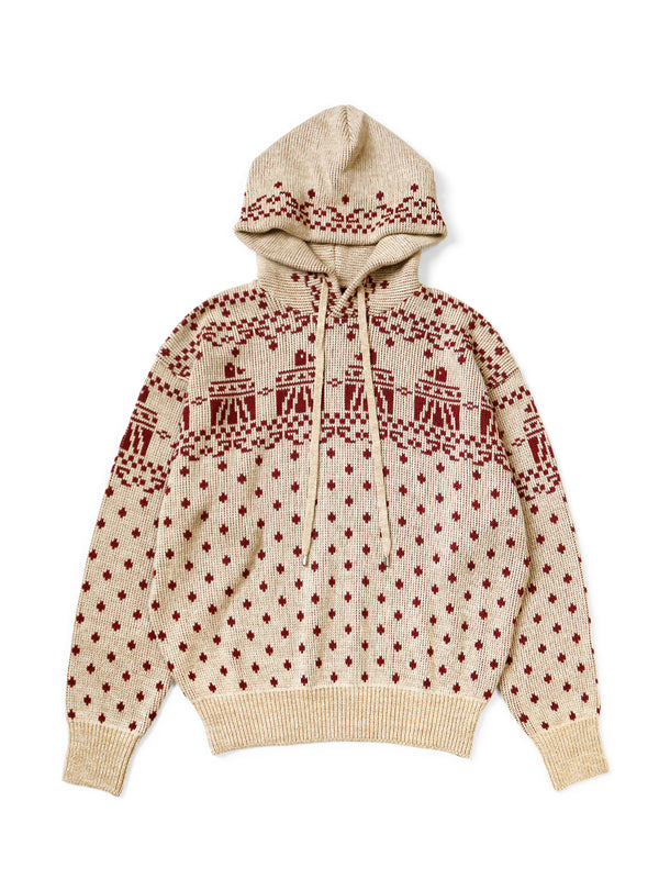 Kapital 5G jacquard knit hooded sweater (Santo Domingo)