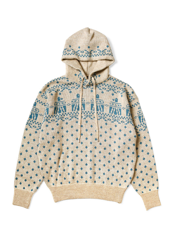 Kapital 5G jacquard knit hooded sweater (Santo Domingo)