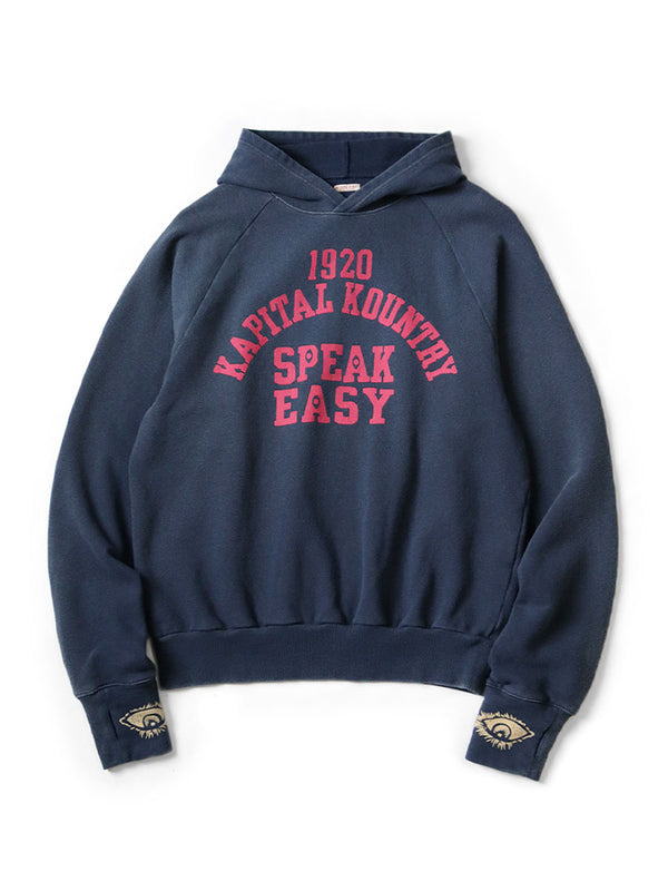 Kapital fleece raglan hood sweatshirt (SPEAKEASY College pt) hoodie sweater