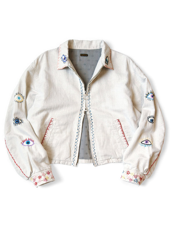 Kapital Linen Herringbone Drizzler Jacket (SPEAKEASY Embroidery)