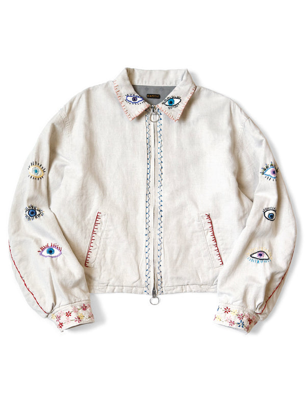 Kapital Linen Herringbone Drizzler Jacket (SPEAKEASY Embroidery)