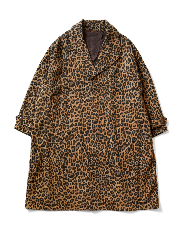 Kapital twill aged wool leopard print cavalier coat Jacket