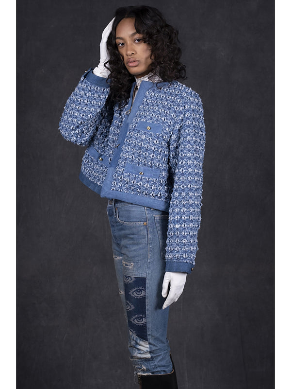 Kapital Crash Napping Quilted Denim Bolero Jacket