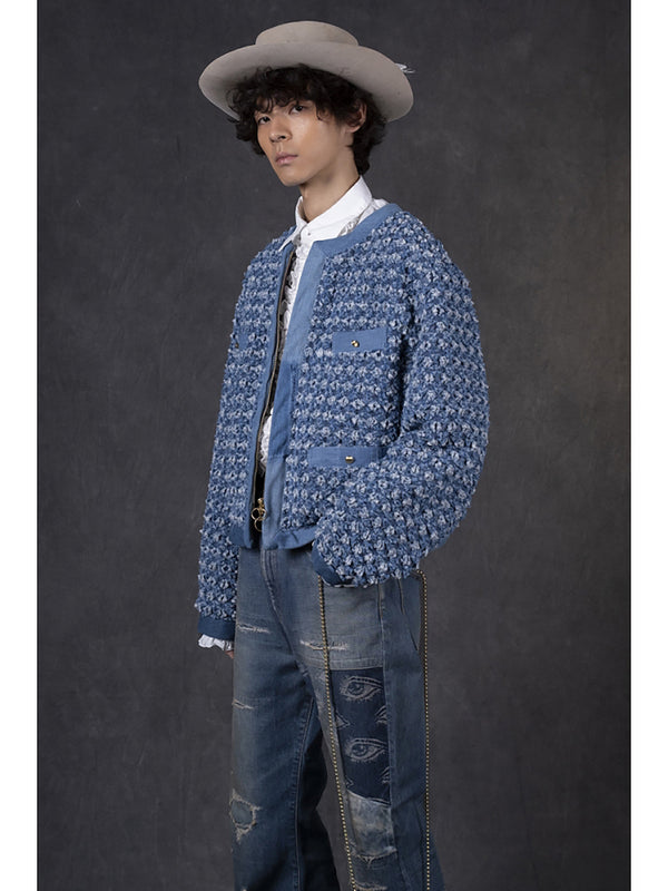 Kapital Crash Napping Quilted Denim Bolero Jacket