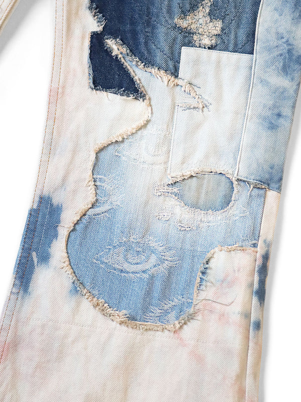 Kapital 14oz Denim 5P Tie-dye Rat Flare Pants (Crazy Dixie Remake)