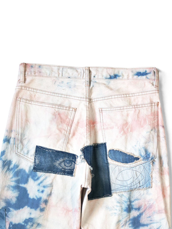 Kapital 14oz Denim 5P Tie-dye Rat Flare Pants (Crazy Dixie Remake)