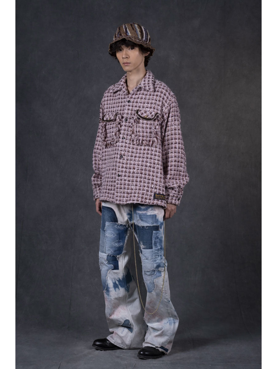 Kapital 14oz Denim 5P Tie-dye Rat Flare Pants (Crazy Dixie