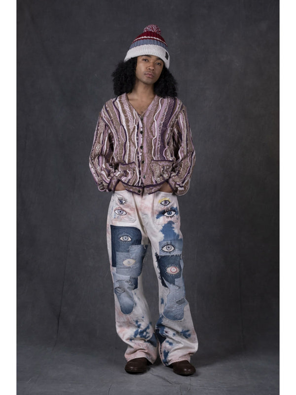 Kapital 14oz denim tie-dye baggy flare pants (Crazy Dixie remake)