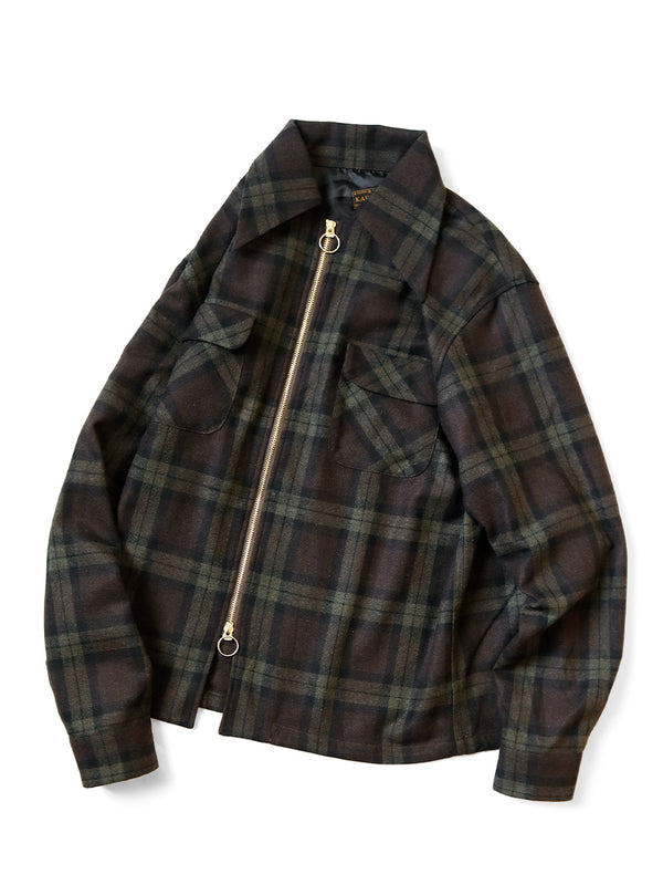 Kapital wool check drizzle open collar shirt (long sleeve)