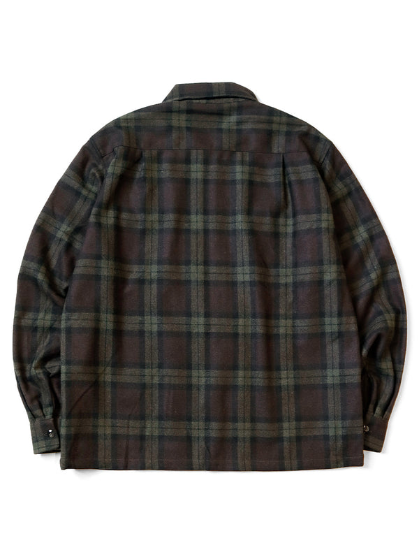 Kapital wool check drizzle open collar shirt (long sleeve)