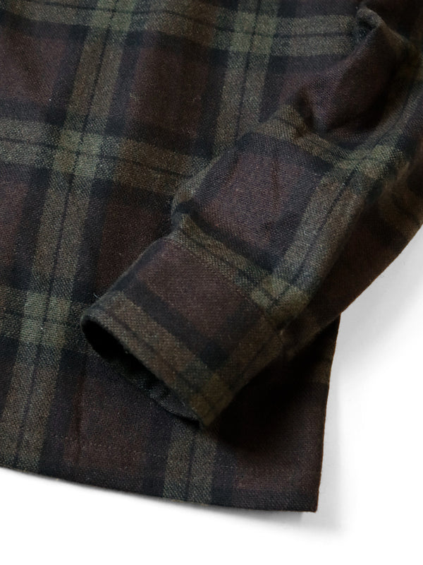 Kapital wool check drizzle open collar shirt (long sleeve)